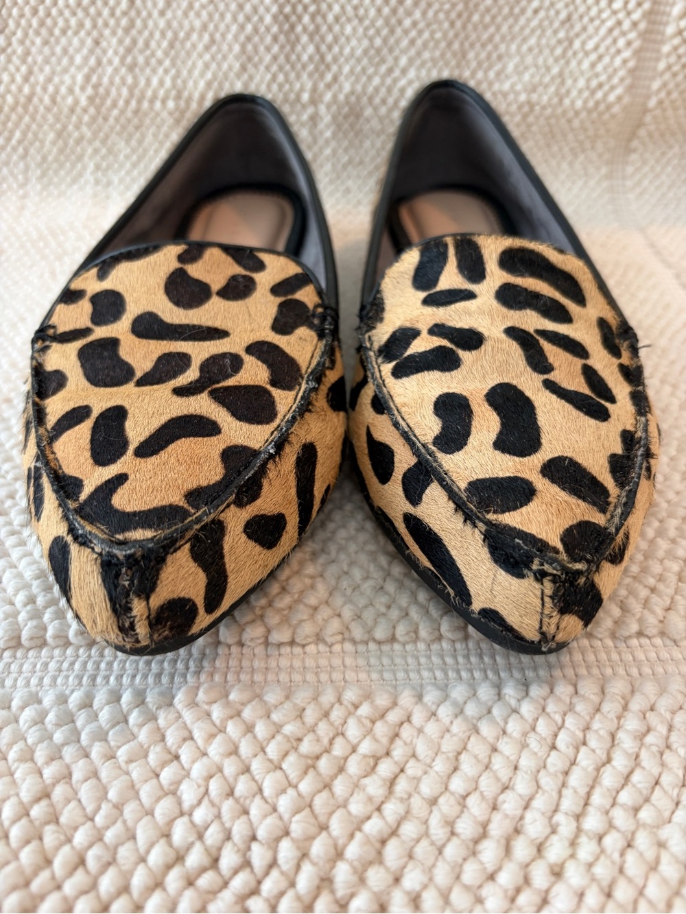 Leather Animal Print Pointed-Toe Loafers, size 8 - Picture 3 of 9